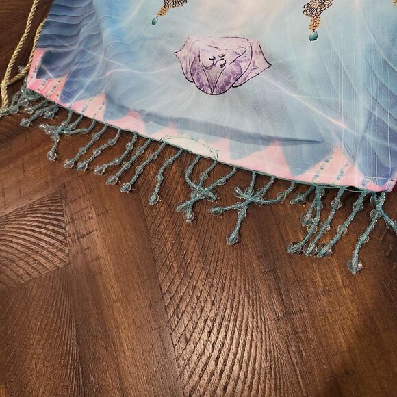 Dolls Kill x 24HRS Beaded open back halter top with beaded trim Small - Picture 3 of 5